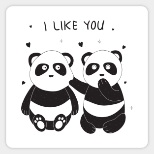 Panda Couple I Love You Sticker